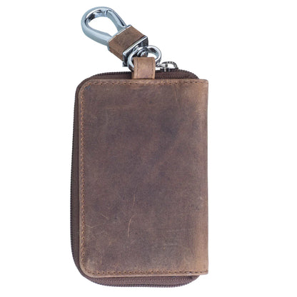 Maddox Zip Round Key Case with External Clip