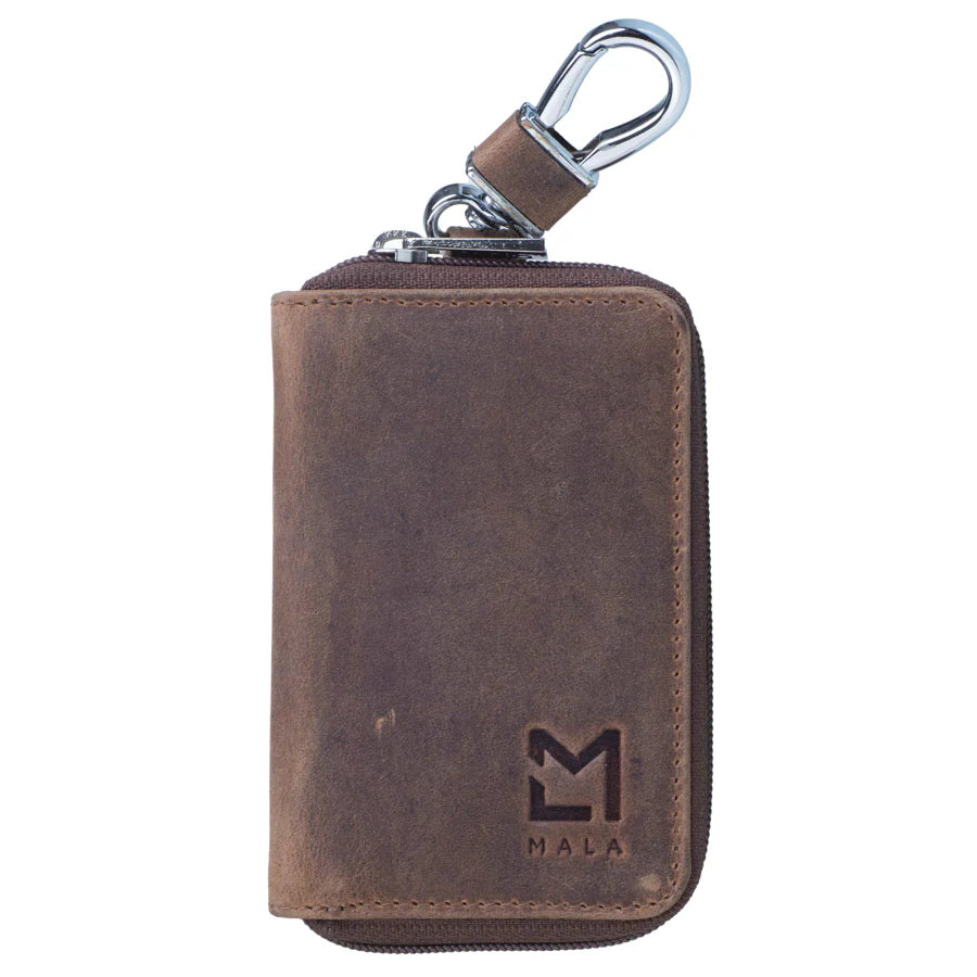 Maddox Zip Round Key Case with External Clip