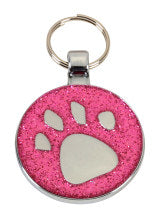 Paw Print Large Glitter Pet Tag