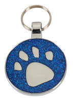 Paw Print Small Glitter Pet Tag