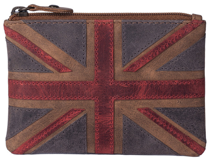 Union Jack Coin Purse Brown RFID